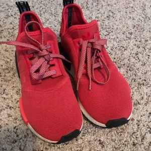 Women’s Adidas NMD1 red/black/navy tennis shoes